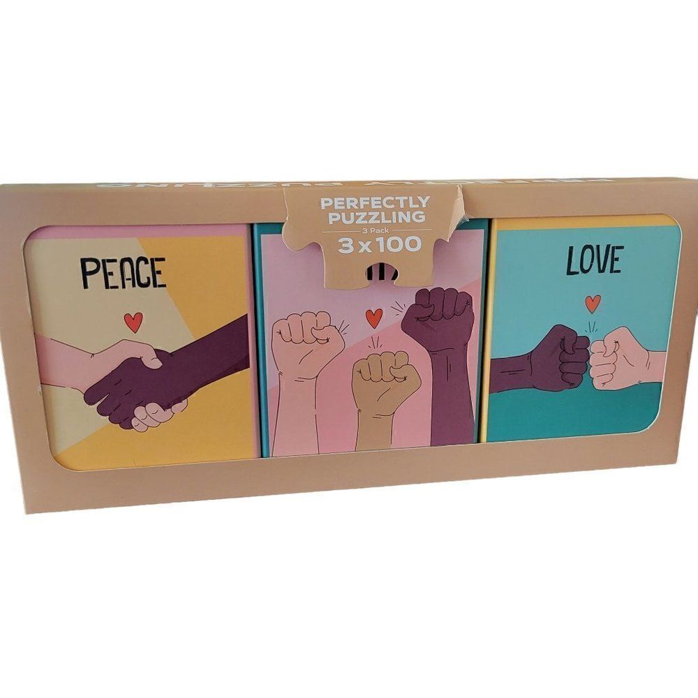 Table Fun Perfectly Puzzling 3 Pack Love, Unity & Peace Puzzles (3x100) - Picture 4 of 4